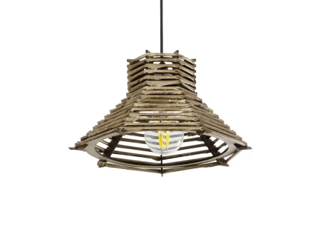 GLOBOSTAR® JUTTI 205-0042 Boho Κρεμαστό Φωτιστικό Οροφής με Ντουί 1 x E27 AC 220-240V IP20 - Μπεζ - M26 x Π26 x Υ15cm