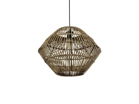 GLOBOSTAR® ARANCIA 205-0048 Boho Κρεμαστό Φωτιστικό Οροφής με Ντουί 1 x E27 AC 220-240V IP20 - Μπεζ - M46 x Π46 x Υ35cm