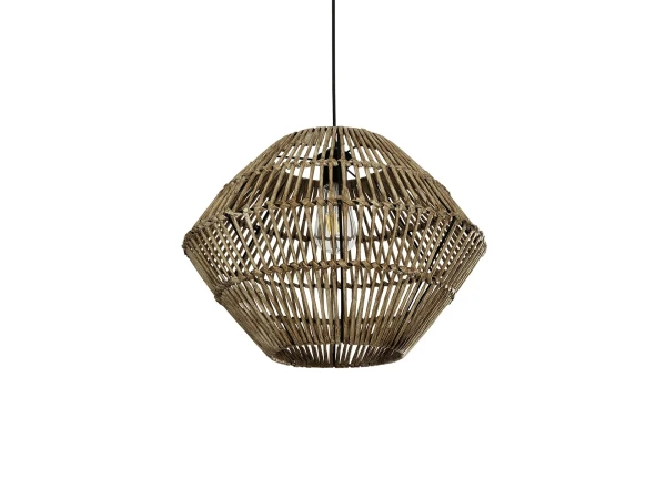 GLOBOSTAR® KEGEL 205-0048 Boho Κρεμαστό Φωτιστικό Οροφής με Ντουί 1 x E27 AC 220-240V IP20 - Μπεζ - M46 x Π46 x Υ35cm