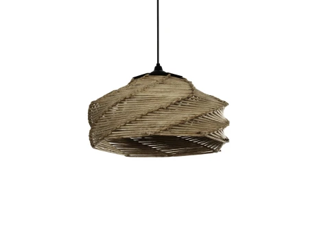 GLOBOSTAR® HUSLE 205-0049 Boho Κρεμαστό Φωτιστικό Οροφής με Ντουί 1 x E27 AC 220-240V IP20 - Μπεζ - M38 x Π38 x Υ23cm