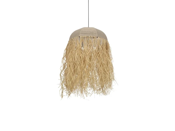 GLOBOSTAR® PLUVIA 205-0080 Boho Κρεμαστό Φωτιστικό Οροφής με Ντουί 1 x E27 AC 220-240V IP20 - Μπεζ - M50 x Π50 x Υ80cm