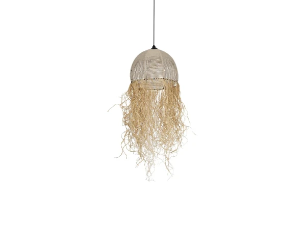 GLOBOSTAR® PLUVIA 205-0082 Boho Κρεμαστό Φωτιστικό Οροφής με Ντουί 1 x E27 AC 220-240V IP20 - Μπεζ - M30 x Π30 x Υ70cm
