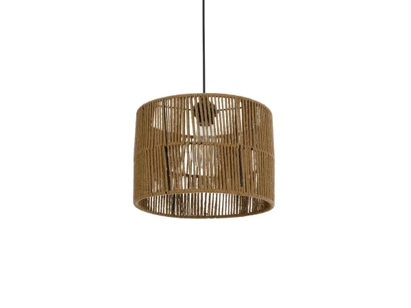 GLOBOSTAR® SAFA 205-0085 Boho Κρεμαστό Φωτιστικό Οροφής με Ντουί 1 x E27 AC 220-240V IP20 - Μπεζ - M30 x Π30 x Υ26cm