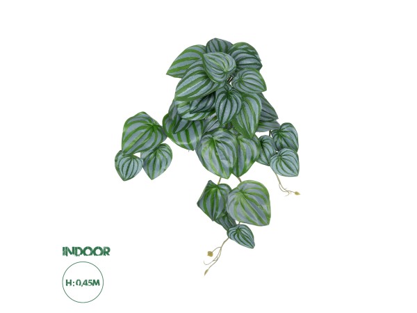 GloboStar® Artificial Garden PEPEROMIA HANGING PLANT 20603 Τεχνητό Διακοσμητικό Κρεμαστό Φυτό Πεπερόμια Υ45cm