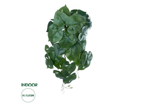 GloboStar® Artificial Garden MONSTERA HANGING PLANT 20613 - Τεχνητό Διακοσμητικό Κρεμαστό Φυτό Μονστέρα Υ45cm