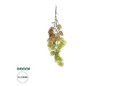 GloboStar® Artificial Garden HANGING FERN 20615 Τεχνητό Διακοσμητικό Κρεμαστό Φυτό Φτέρη Μ30 x Π10 x Υ90cm