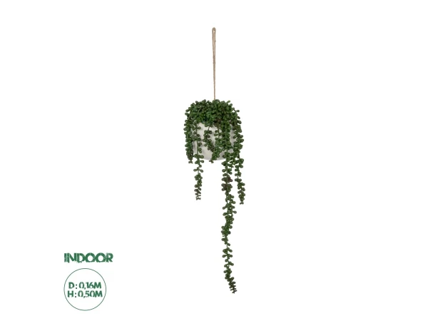 GloboStar® Artificial Garden HANGING LOVER'S TEARS 20628 - Τεχνητό Κρεμαστό Διακοσμητικό Φυτό Lover's Tears Μ16 x Π16 x Y50cm
