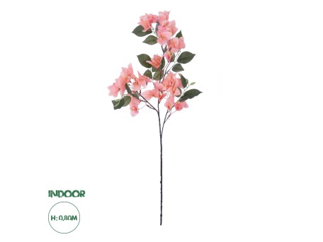 GloboStar® Artificial Garden BOUGAUVILLEA BRANCH 20647 Τεχνητό Διακοσμητικό Κλαδί Μπουκανβίλιας Ροζ - Πορτοκαλί Y80cm