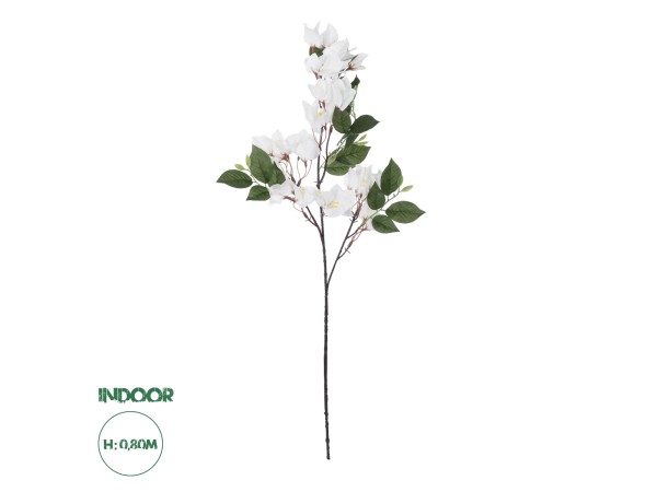 GloboStar® Artificial Garden BOUGAUVILLEA BRANCH 20648 Τεχνητό Διακοσμητικό Κλαδί Μπουκανβίλιας Λευκή Y80cm