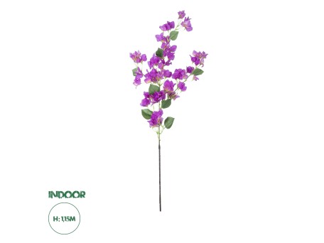 GloboStar® Artificial Garden BOUGAUVILLEA BRANCH 20650 Τεχνητό Διακοσμητικό Κλαδί Μπουκανβίλιας Μωβ Y115cm