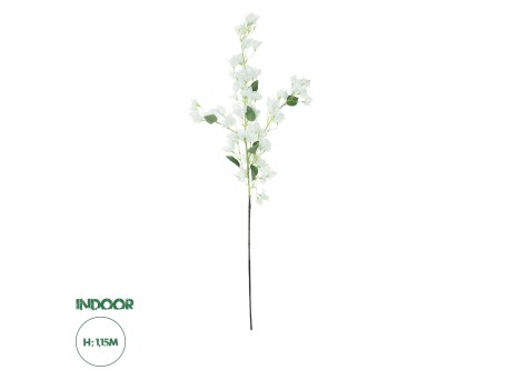 GloboStar® Artificial Garden BOUGAUVILLEA BRANCH 20651 Τεχνητό Διακοσμητικό Κλαδί Μπουκανβίλιας Λευκή Y115cm