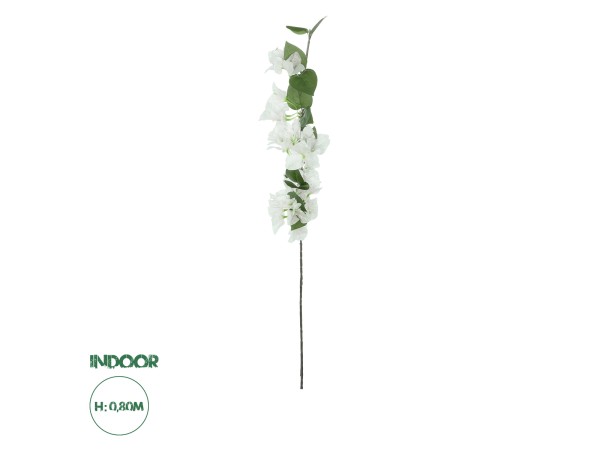 GloboStar® Artificial Garden BOUGAUVILLEA BRANCH 20657 Τεχνητό Διακοσμητικό Κλαδί Μπουκανβίλιας Λευκή Y80cm