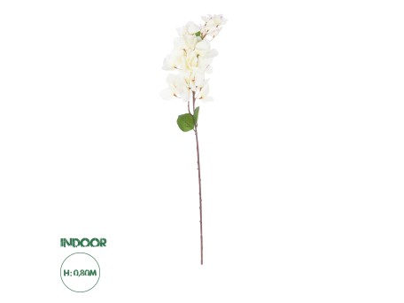 GloboStar® Artificial Garden BOUGAUVILLEA BRANCH 20659 Τεχνητό Διακοσμητικό Κλαδί Μπουκανβίλιας Λευκή Y80cm