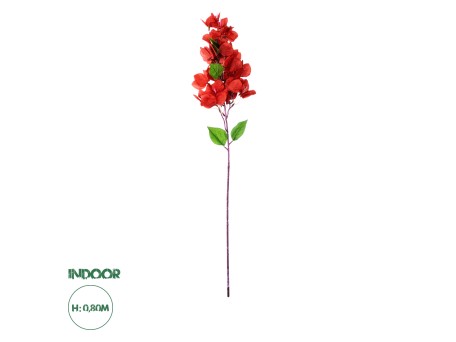 GloboStar® Artificial Garden BOUGAUVILLEA BRANCH 20662 Τεχνητό Διακοσμητικό Κλαδί Μπουκανβίλιας Κόκκινο Κεραμιδί Y80cm