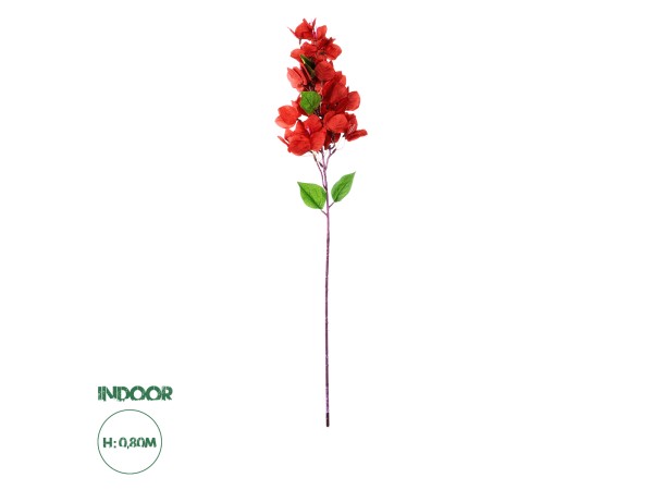 GloboStar® Artificial Garden BOUGAUVILLEA BRANCH 20662 Τεχνητό Διακοσμητικό Κλαδί Μπουκανβίλιας Κόκκινο Κεραμιδί Y80cm