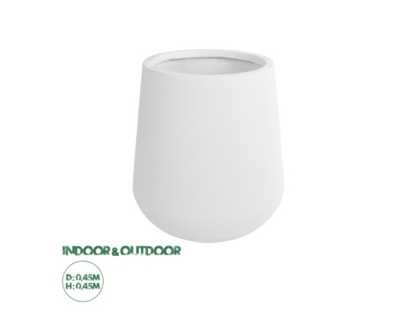 GloboStar® Artificial Garden MISSOURI 20692 Διακοσμητικό Πολυεστερικό Τσιμεντένιο Κασπώ Γλάστρα - Flower Pot Λευκό Φ45 x Υ45cm GloboStar® Artificial Garden MISSOURI 20692 Διακοσμητικό Πολυεστερικό Τσιμεντένιο Κασπώ Γλάστρα - Flower Pot Λευκό Φ45 x Υ45cm