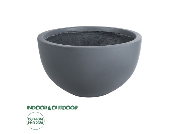 GloboStar® Artificial Garden BALTIMORE 20696 Διακοσμητικό Πολυεστερικό Τσιμεντένιο Κασπώ Γλάστρα - Flower Pot Γκρι Φ43 x Υ23cm
