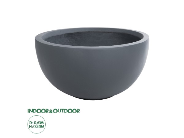 GloboStar® Artificial Garden BALTIMORE 20697 Διακοσμητικό Πολυεστερικό Τσιμεντένιο Κασπώ Γλάστρα - Flower Pot Γκρι Φ61 x Υ30cm