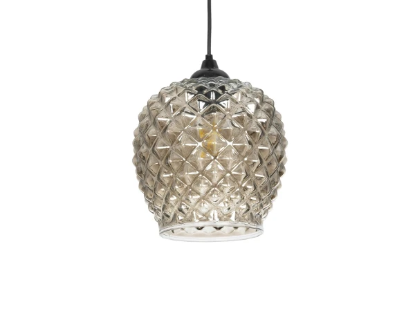 GLOBOSTAR® KEGEL 206-0006 Μοντέρνο Κρεμαστό Φωτιστικό Οροφής με Ντουί 1 x E27 AC 220-240V IP20 - Μαύρο Φιμέ - Μ19 x Π19 x Υ19cm