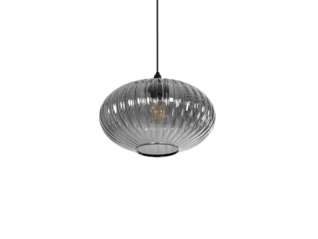 GLOBOSTAR® PERA 206-0010 Μοντέρνο Κρεμαστό Φωτιστικό Οροφής με Ντουί 1 x E27 AC 220-240V IP20 - Μαύρο Φιμέ - Μ30 x Π30 x Υ22cm