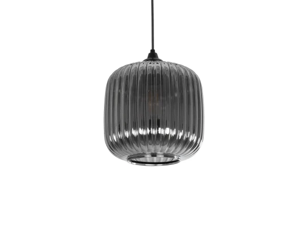 GLOBOSTAR® MELONI 206-0014 Μοντέρνο Κρεμαστό Φωτιστικό Οροφής με Ντουί 1 x E27 AC 220-240V IP20 - Μαύρο Φιμέ - Μ20 x Π20 x Υ24cm