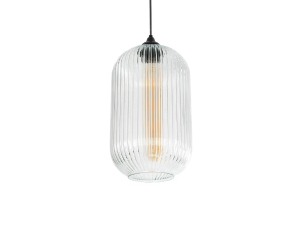 GLOBOSTAR® MELONI 206-0017 Μοντέρνο Κρεμαστό Φωτιστικό Οροφής με Ντουί 1 x E27 AC 220-240V IP20 - Διάφανο - Μ20 x Π20 x Υ38cm