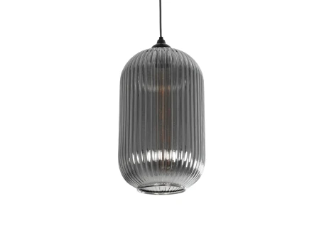 GLOBOSTAR® MELONI 206-0018 Μοντέρνο Κρεμαστό Φωτιστικό Οροφής με Ντουί 1 x E27 AC 220-240V IP20 - Μαύρο Φιμέ - Μ20 x Π20 x Υ38cm