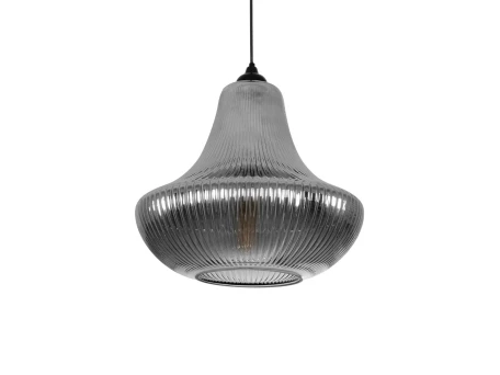 GLOBOSTAR® VERRE 206-0021 Μοντέρνο Κρεμαστό Φωτιστικό Οροφής με Ντουί 1 x E27 AC 220-240V IP20 - Μαύρο Φιμέ - Μ38 x Π38 x Υ34cm