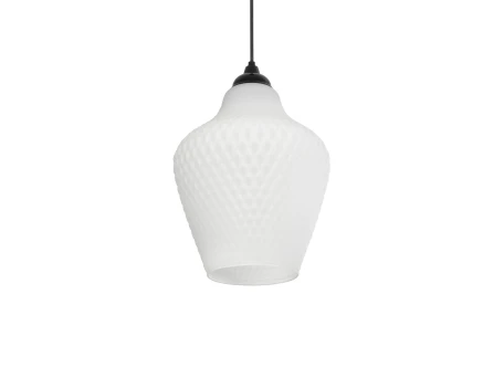 GLOBOSTAR® SKLO 206-0023 Μοντέρνο Κρεμαστό Φωτιστικό Οροφής με Ντουί 1 x E27 AC 220-240V IP20 - Λευκό - Μ22 x Π22 x Υ31cm