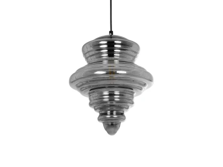 GLOBOSTAR® CORTE 206-0028 Μοντέρνο Κρεμαστό Φωτιστικό Οροφής με Ντουί 1 x E27 AC 220-240V IP20 - Μαύρο Φιμέ - Μ25 x Π25 x Υ30cm