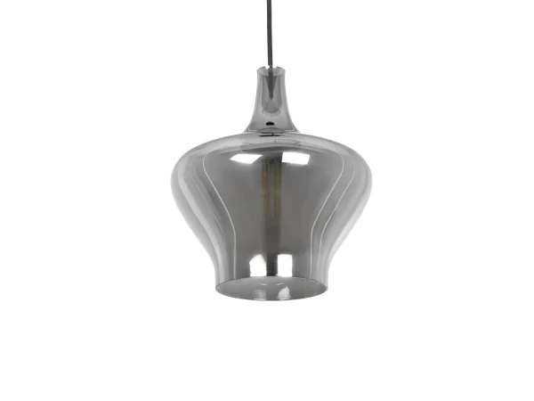 GLOBOSTAR® OVOCE 206-0032 Μοντέρνο Κρεμαστό Φωτιστικό Οροφής με Ντουί 1 x E27 AC 220-240V IP20 - Μαύρο Φιμέ - Μ20 x Π20 x Υ22cm