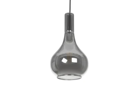 GLOBOSTAR® ΤΟΝΕ 206-0034 Μοντέρνο Κρεμαστό Φωτιστικό Οροφής με Ντουί 1 x E27 AC 220-240V IP20 - Μαύρο Φιμέ - Μ20 x Π20 x Υ36cm