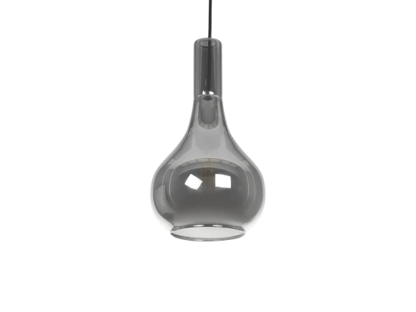 GLOBOSTAR® ΤΟΝΕ 206-0034 Μοντέρνο Κρεμαστό Φωτιστικό Οροφής με Ντουί 1 x E27 AC 220-240V IP20 - Μαύρο Φιμέ - Μ20 x Π20 x Υ36cm