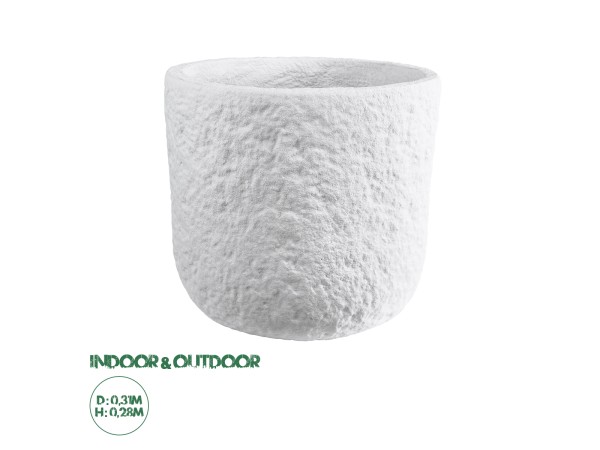 GloboStar® Artificial Garden MALVEN 20710 Επιδαπέδιο Πολυεστερικό Τσιμεντένιο Κασπώ Γλάστρα - Flower Pot Λευκό Φ31 x Υ28cm GloboStar® Artificial Garden MALVEN 20710 Επιδαπέδιο Πολυεστερικό Τσιμεντένιο Κασπώ Γλάστρα - Flower Pot Λευκό Φ31 x Υ28cm