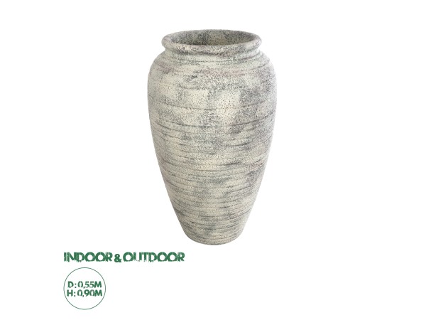 GloboStar® Artificial Garden IRISH 20721 Επιδαπέδιο Πολυεστερικό Τσιμεντένιο Κασπώ Γλάστρα - Flower Pot Λευκό με Μπεζ Φ55 x Υ90cm GloboStar® Artificial Garden IRISH 20721 Επιδαπέδιο Πολυεστερικό Τσιμεντένιο Κασπώ Γλάστρα - Flower Pot Λευκό με Μπεζ Φ55 x Υ90cm