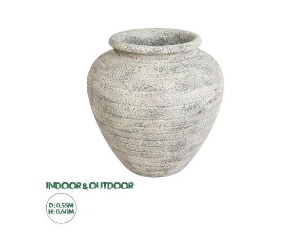 GloboStar® Artificial Garden IRISH 20722 Επιδαπέδιο Πολυεστερικό Τσιμεντένιο Κασπώ Γλάστρα - Flower Pot Λευκό με Μπεζ Φ55 x Υ60cm GloboStar® Artificial Garden IRISH 20722 Επιδαπέδιο Πολυεστερικό Τσιμεντένιο Κασπώ Γλάστρα - Flower Pot Λευκό με Μπεζ Φ55 x Υ60cm