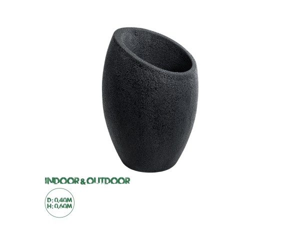GloboStar® Artificial Garden MESTRE 20732 Επιδαπέδιο Πολυεστερικό Τσιμεντένιο Κασπώ Γλάστρα - Flower Pot Μαύρο Φ40 x Υ60cm GloboStar® Artificial Garden MESTRE 20732 Επιδαπέδιο Πολυεστερικό Τσιμεντένιο Κασπώ Γλάστρα - Flower Pot Μαύρο Φ40 x Υ60cm