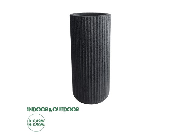GloboStar® Artificial Garden MATERA 20734 Επιδαπέδιο Πολυεστερικό Τσιμεντένιο Κασπώ Γλάστρα - Flower Pot Μαύρο Φ42 x Υ90cm GloboStar® Artificial Garden MATERA 20734 Επιδαπέδιο Πολυεστερικό Τσιμεντένιο Κασπώ Γλάστρα - Flower Pot Μαύρο Φ42 x Υ90cm