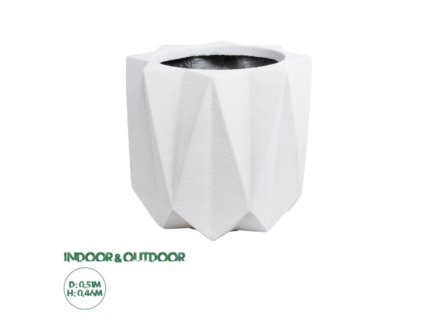 GloboStar® Artificial Garden PADOVA 20741 Επιδαπέδιο Πολυεστερικό Τσιμεντένιο Κασπώ Γλάστρα - Flower Pot Λευκό Φ51 x Υ46cm