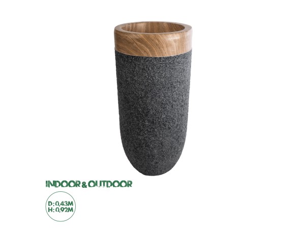 GloboStar® Artificial Garden BELLAGIO 20745 Επιδαπέδιο Πολυεστερικό Τσιμεντένιο Κασπώ Γλάστρα - Flower Pot Μαύρο με Καφέ Φ42 x Υ91cm GloboStar® Artificial Garden BELLAGIO 20745 Επιδαπέδιο Πολυεστερικό Τσιμεντένιο Κασπώ Γλάστρα - Flower Pot Μαύρο με Καφέ Φ42 x Υ91cm