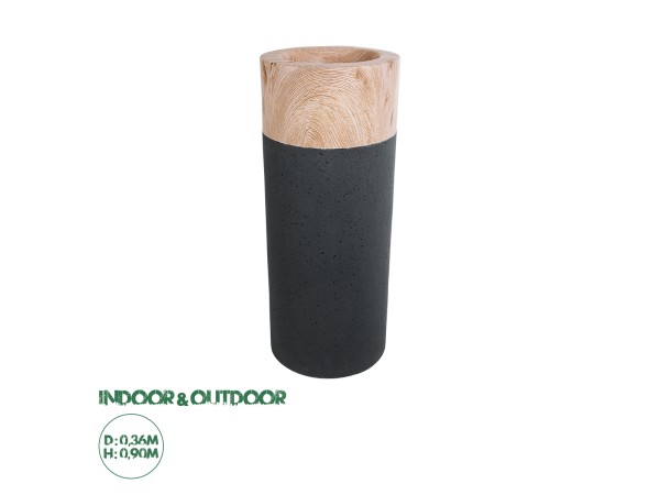 GloboStar® Artificial Garden BELLANO 20748 Επιδαπέδιο Πολυεστερικό Τσιμεντένιο Κασπώ Γλάστρα - Flower Pot Μαύρο με Καφέ Φ36 x Υ90cm GloboStar® Artificial Garden BELLANO 20748 Επιδαπέδιο Πολυεστερικό Τσιμεντένιο Κασπώ Γλάστρα - Flower Pot Μαύρο με Καφέ Φ36 x Υ90cm