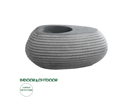 GloboStar® Artificial Garden FLORENCE 20750 Επιδαπέδιο Πολυεστερικό Τσιμεντένιο Κασπώ Γλάστρα - Flower Pot Γκρι Μ108 x Π72 x Υ40cm