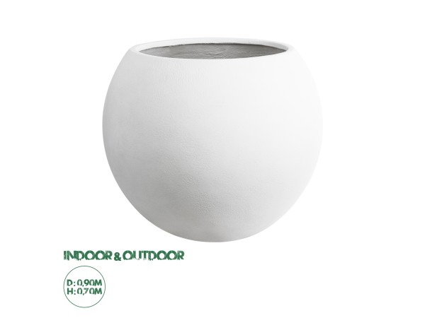 GloboStar® Artificial Garden MURANO 20766 Επιδαπέδιο Πολυεστερικό Τσιμεντένιο Κασπώ Γλάστρα - Flower Pot Λευκό Φ90 x Υ70cm GloboStar® Artificial Garden MURANO 20766 Επιδαπέδιο Πολυεστερικό Τσιμεντένιο Κασπώ Γλάστρα - Flower Pot Λευκό Φ90 x Υ70cm
