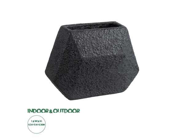 GloboStar® Artificial Garden GREENWICH 20787 Επιδαπέδιο Πολυεστερικό Τσιμεντένιο Κασπώ Γλάστρα - Flower Pot Μαύρο Μ24 x Π14 x Υ20cm GloboStar® Artificial Garden GREENWICH 20787 Επιδαπέδιο Πολυεστερικό Τσιμεντένιο Κασπώ Γλάστρα - Flower Pot Μαύρο Μ24 x Π14 x Υ20cm