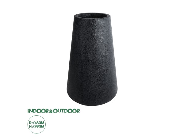 GloboStar® Artificial Garden SOHO 20790 Επιδαπέδιο Πολυεστερικό Τσιμεντένιο Κασπώ Γλάστρα - Flower Pot Μαύρο Φ60 x Υ90cm GloboStar® Artificial Garden SOHO 20790 Επιδαπέδιο Πολυεστερικό Τσιμεντένιο Κασπώ Γλάστρα - Flower Pot Μαύρο Φ60 x Υ90cm