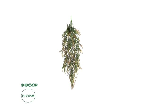 GloboStar® Artificial Garden HANGING FERN 20840 Τεχνητό Διακοσμητικό Κρεμαστό Φυτό Φτέρη Μ25 x Π12 x Υ85cm
