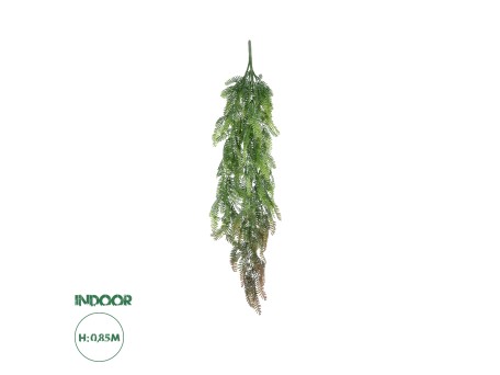 GloboStar® Artificial Garden HANGING FERN 20842 Τεχνητό Διακοσμητικό Κρεμαστό Φυτό Φτέρη Μ25 x Π12 x Υ85cm