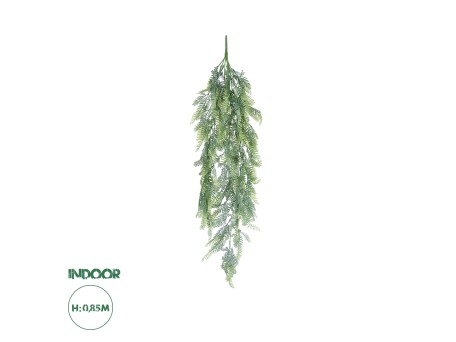 GloboStar® Artificial Garden HANGING FERN 20843 Τεχνητό Διακοσμητικό Κρεμαστό Φυτό Φτέρη Μ25 x Π12 x Υ85cm