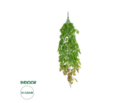 GloboStar® Artificial Garden HANGING LIMA BEAN 20846 Τεχνητό Διακοσμητικό Κρεμαστό Φυτό Φασόλι Λίμα Μ29 x Π10 x Υ86cm
