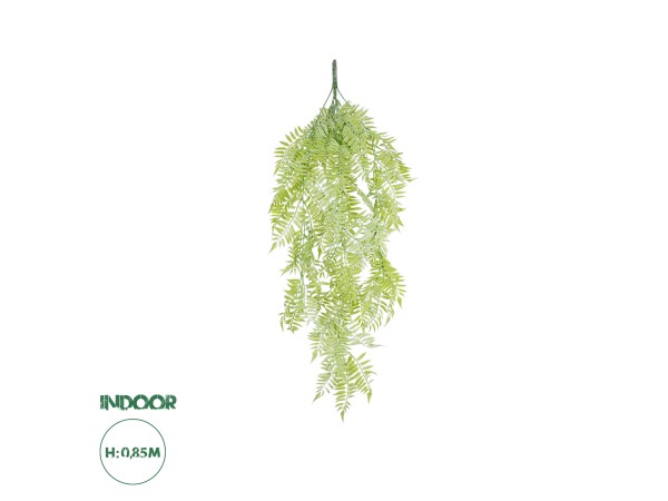 GloboStar® Artificial Garden HANGING FERN 20855 Τεχνητό Διακοσμητικό Κρεμαστό Φυτό Φτέρη Μ30 x Π14 x Υ85cm